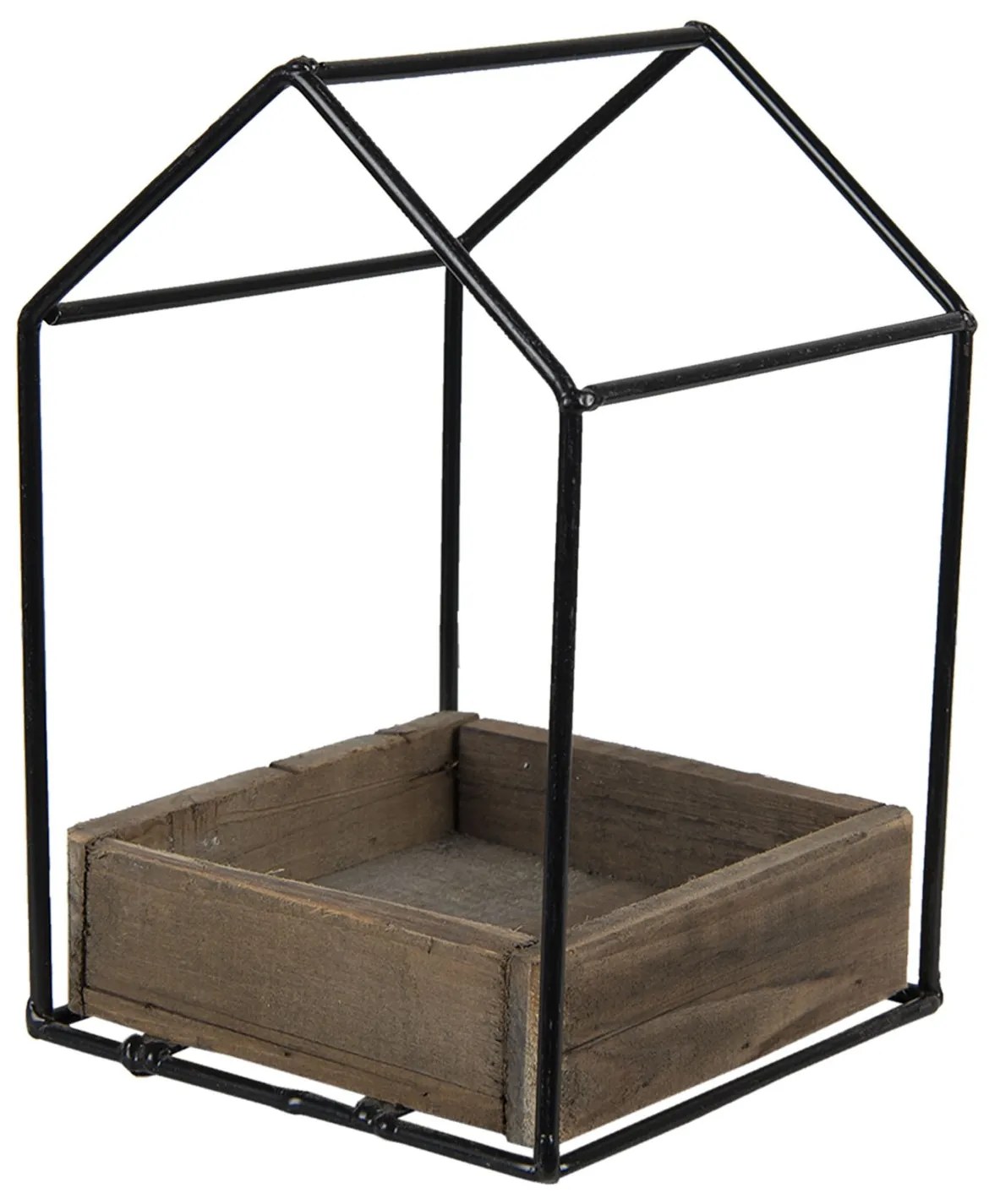 Kovová polička na kvety v tvare domčeka - 15*15*23 cm Kovová polička na kvety v tvare domčeka - 15*15*23 cm