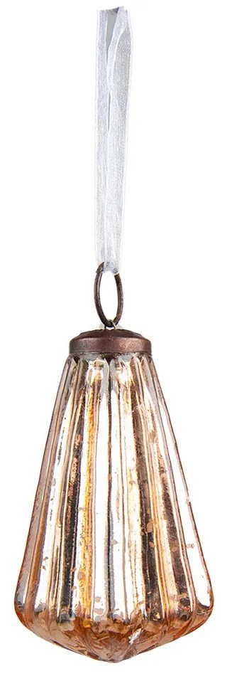 Zlatá sklenená vianočná ozdoba - Ø 5*8 cm