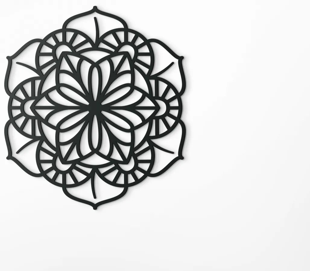 drevko Geometrická mandala na stenu Rozmer obrazu: 50 x 44,5 cm, Farba dekorácie: Čierna