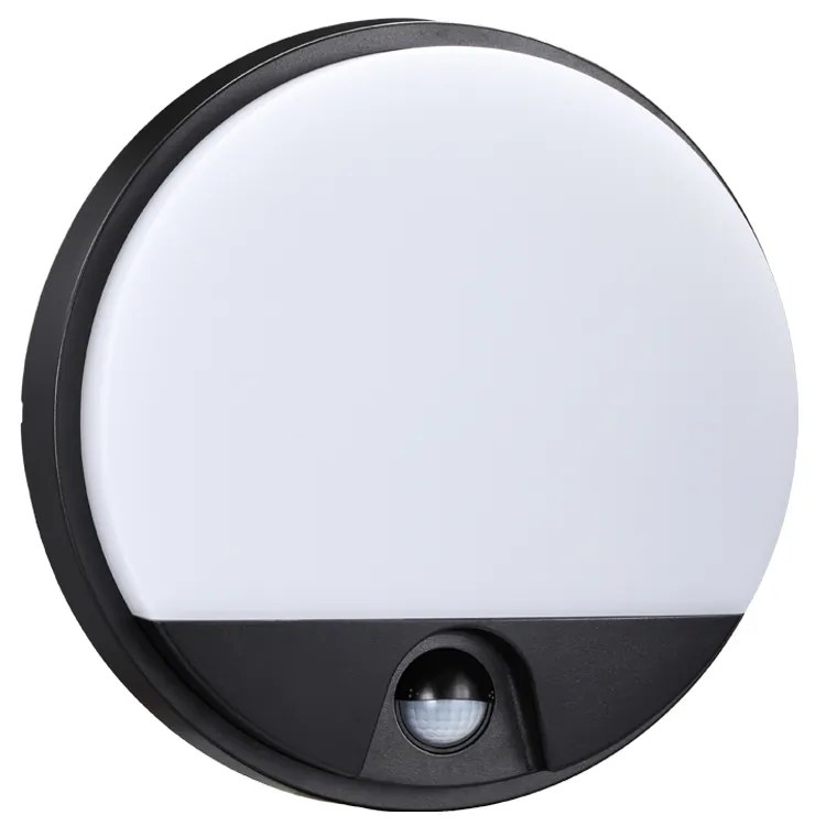 TOP LIGHT Svetlo nástenné-stropné Bari K PIR, Čierna