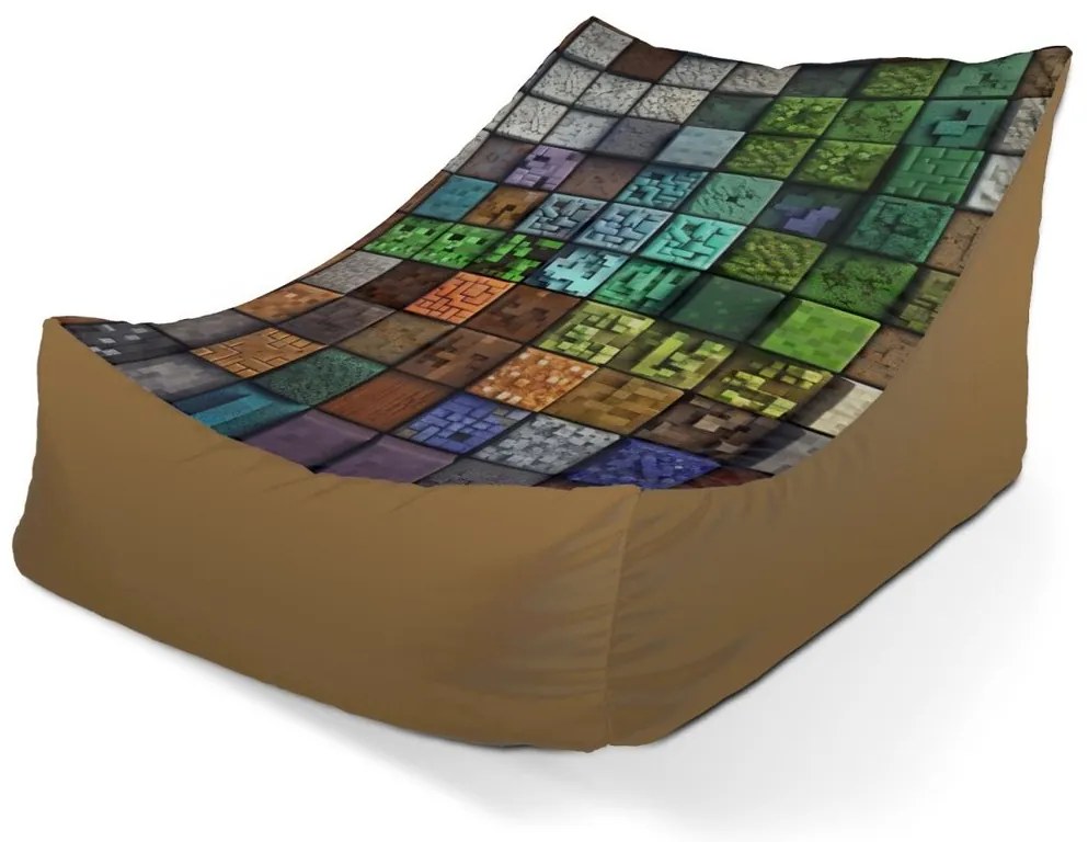 Sedací vak Lounge Blocks Abstract - detský, farebná