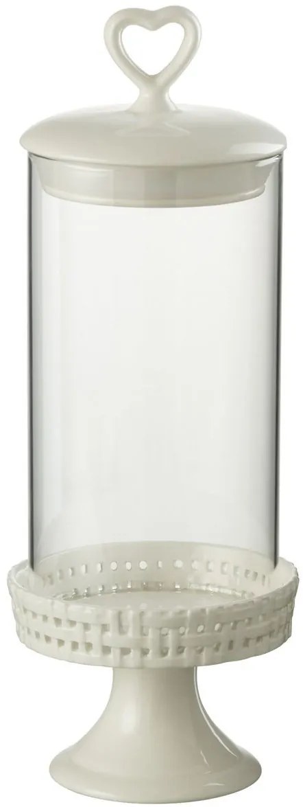 Biela keramická dóza na nohe s vekom Hella White M - Ø 11*31cm