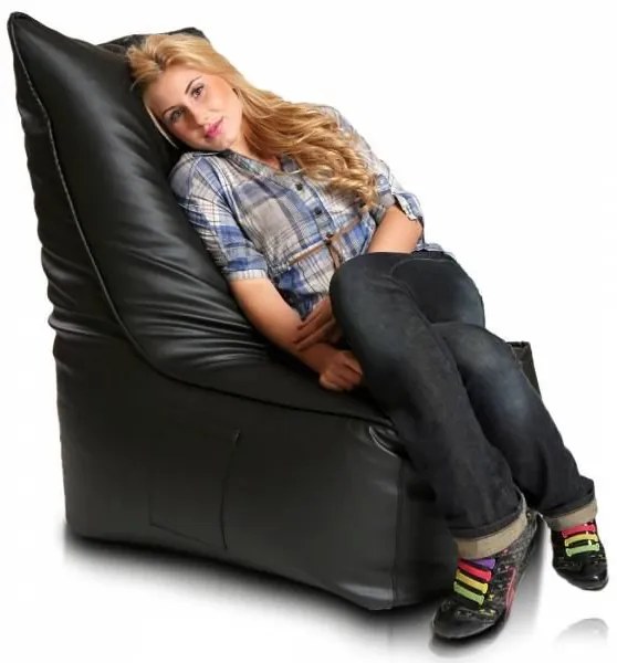 INTERMEDIC SK - Sedací vak Kreslo ELEGANT z ekokože | ergonomické kreslo 105×85×40 cm, 350 l Farba: E14 - Čierna (Ekokoža)