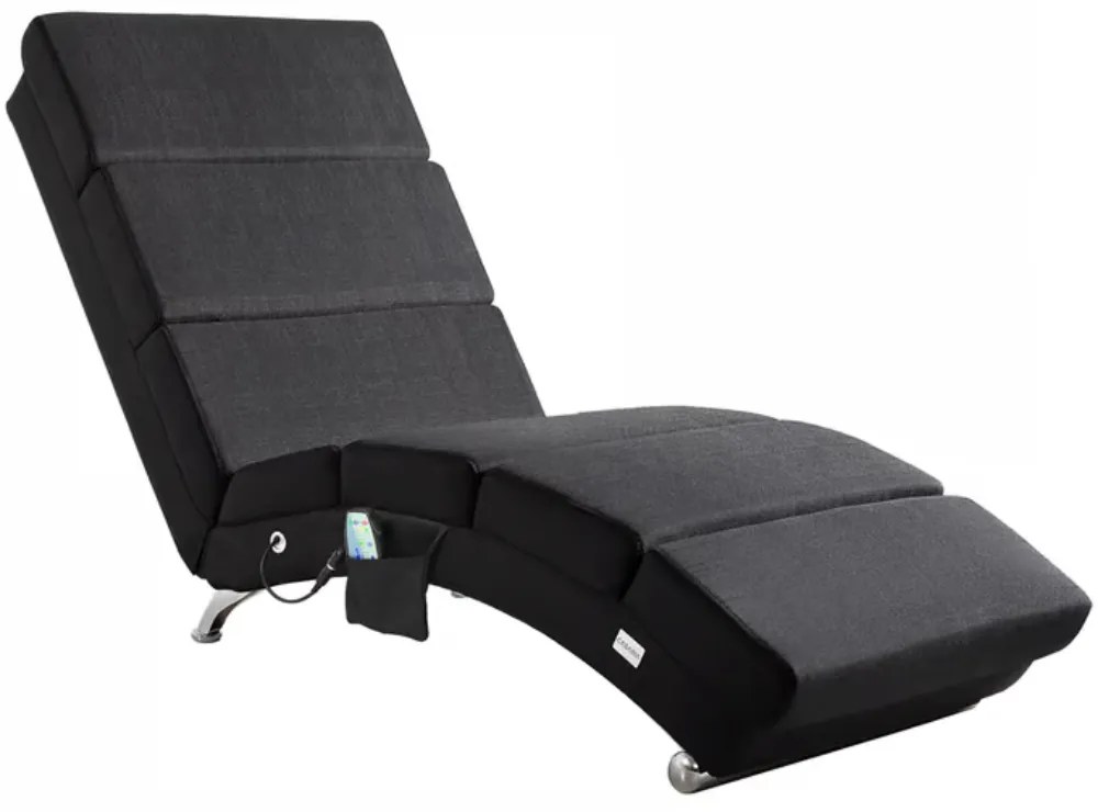 Casaria Leňoška LONDON s masážnou a vyhrievacou funkciou, 186x55x89 cm, antracitová