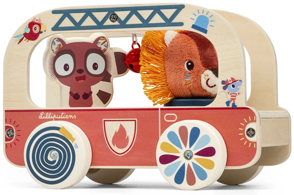 Lilliputiens – drevené hasičské auto – lev Jack