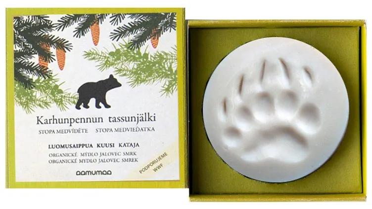 Prírodné mydlo so stopou medvieďatka 85g, jalovec smrek Prírodné mydlo so stopou medvieďatka 85g, jalovec smrek