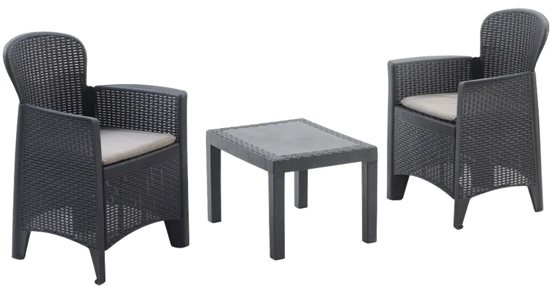 I.P.A.E-Progarden Záhradný set AKITA, 3-dielny, antracitová