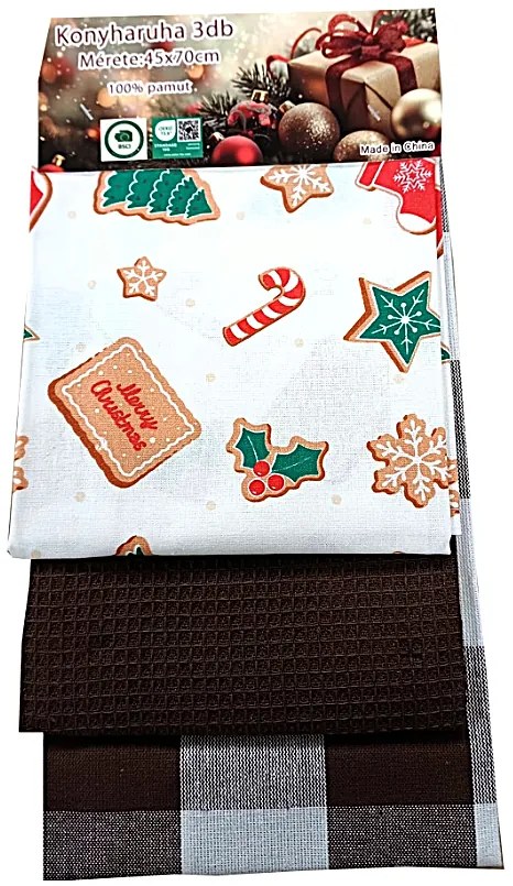 Kuchynské utierky Vianočné balenie C 3 ks, 45x70 cm