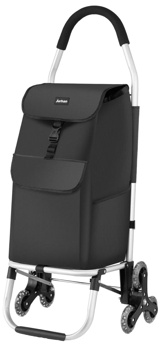 Jurhan Nákupná taška Shopper, na kolieskach do schodov 45L, 101x45x39, čierna