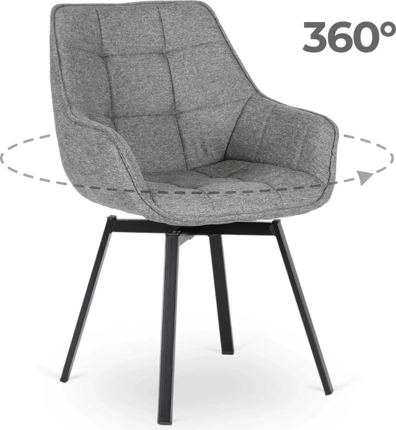 PROXIMA.store - Čalúnená stolička LUNA FARBA: sivá