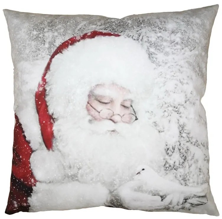 Bielo-červená obliečka na vankúš Santa - 45*45 cm