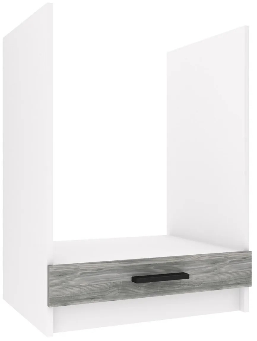 Kuchynská skrinka Belini spodná pre vstavanú rúru 60 cm šedý antracit Glamour Wood bez pracovnej dosky TOR SDP60/0/WT/GW/0/B1