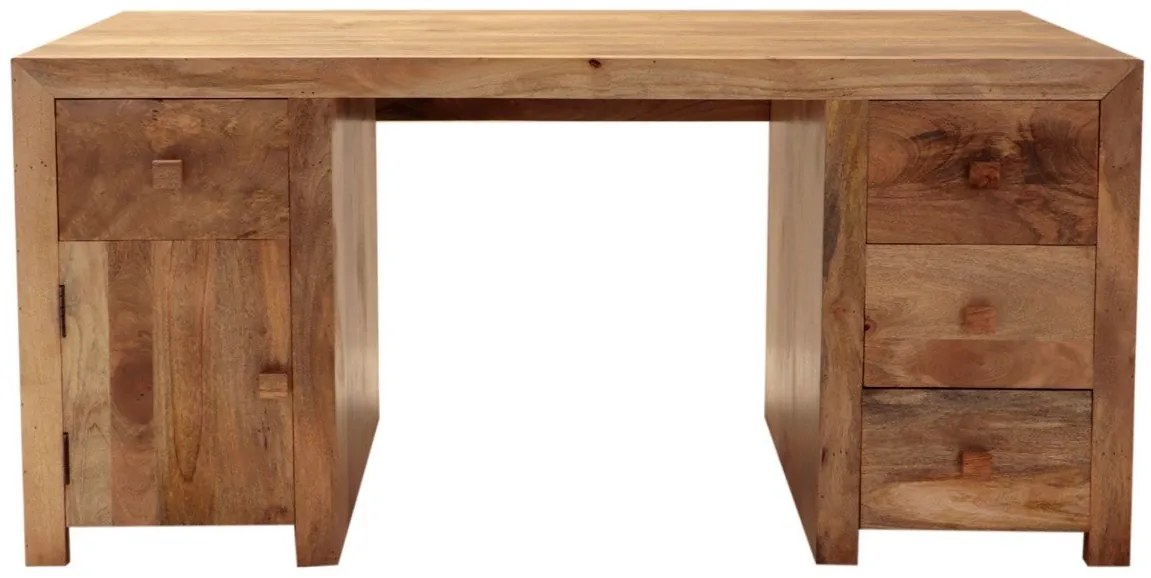 furniture-nabytek.cz - Drevený písací stôl z masívu mango 160x76x80