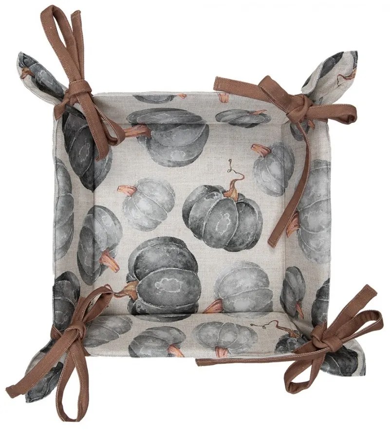 Bavlnený košík na pečivo s tekvicami Country Style Pumpkin - 35*35*8 cm