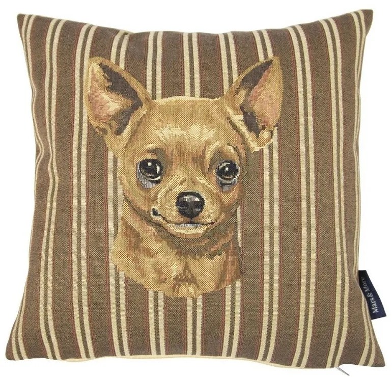 Gobelínový vankúšik s prúžkom Čivava - 33*15*33 cm Gobelínový vankúšik s prúžkom Čivava - 33*15*33 cm