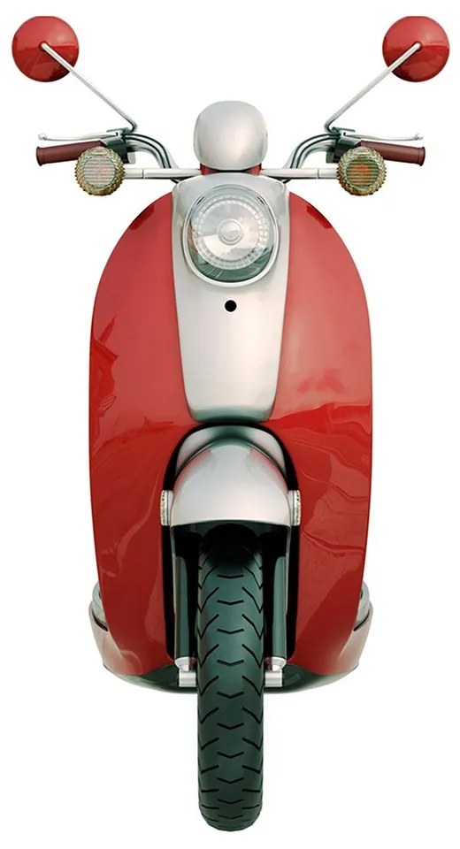 Nástenná kovová ceduľa Scooter Red - 27*1*50 cm Nástenná kovová ceduľa Scooter Red - 27*1*50 cm
