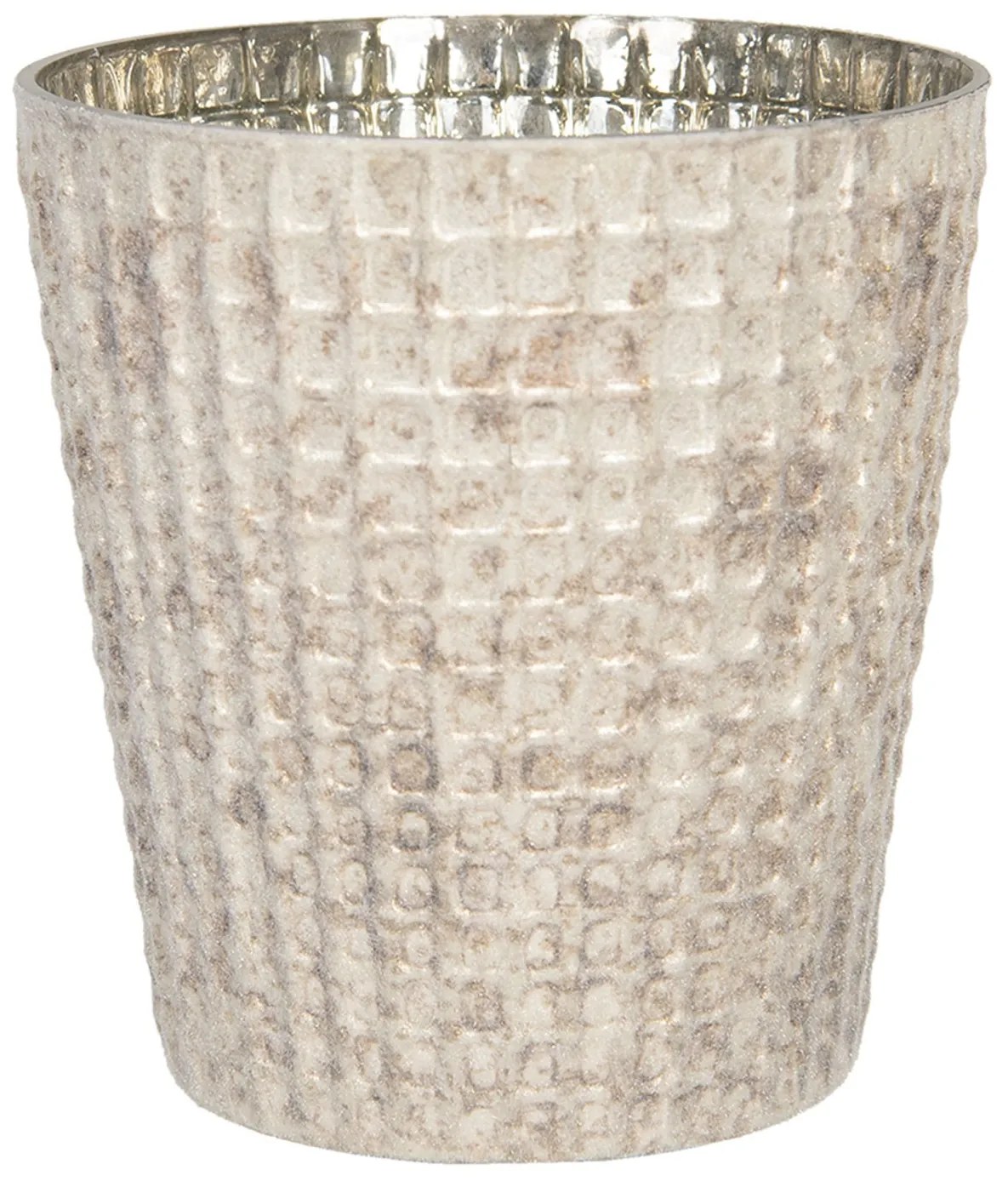 Sklenený svietnik na čajovú sviečku Rubie - Ø 8*8 cm