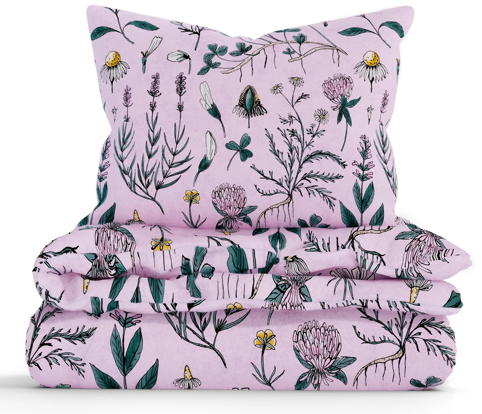 Bavlnené obliečky Renforcé - Herbár staroružové