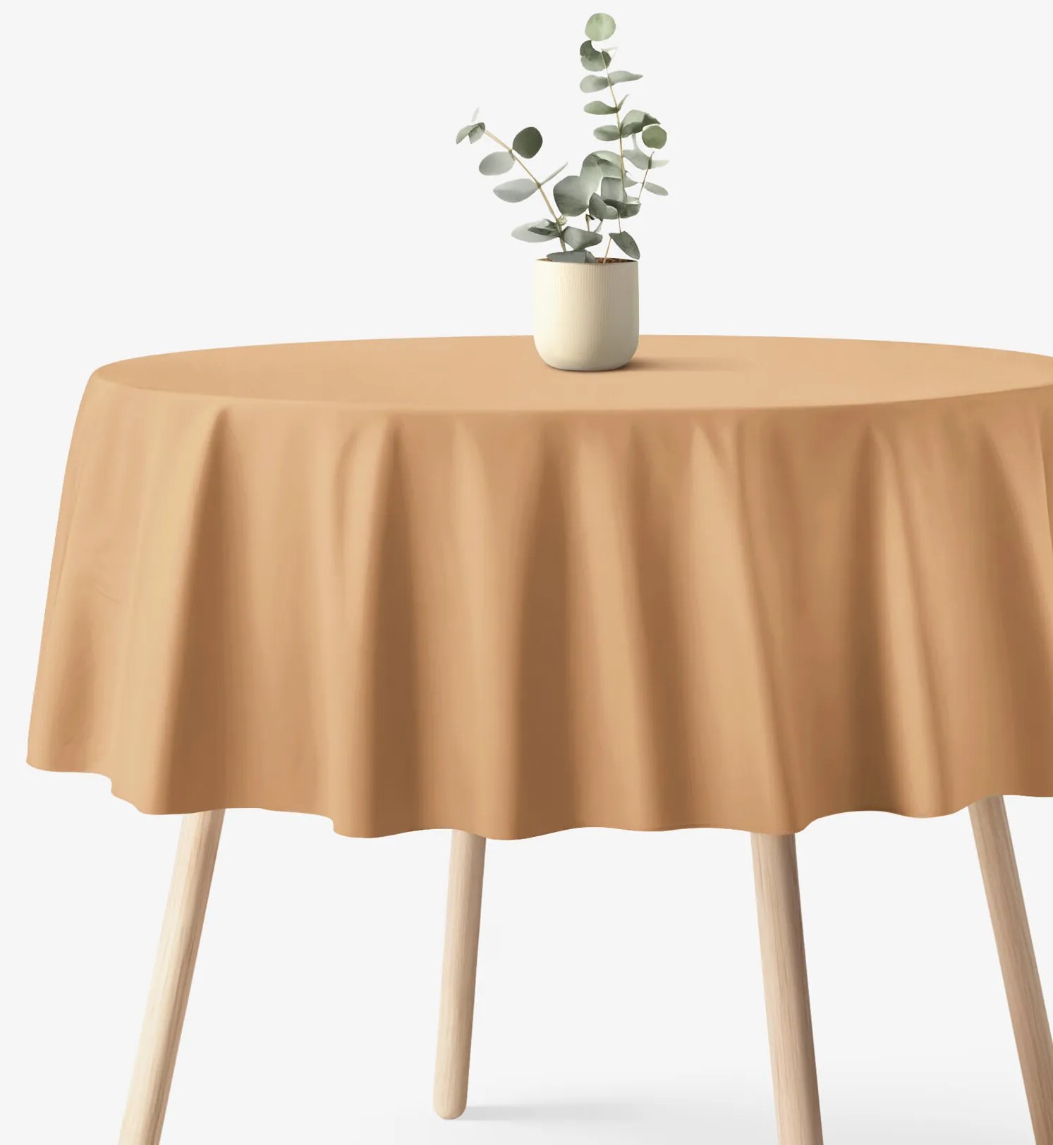 Goldea okrúhly obrus 100% bavlnené plátno - jesenný hnedý Ø 130 cm