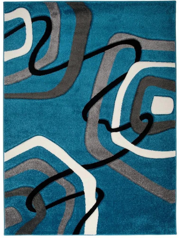 *Kusový koberec Moderné tvary modrý 60x100cm