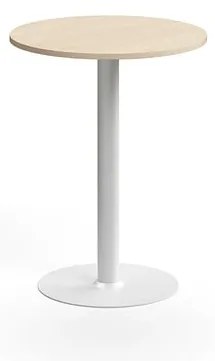 Barový stôl ALVA, Ø700x900 mm, HPL, biela/breza