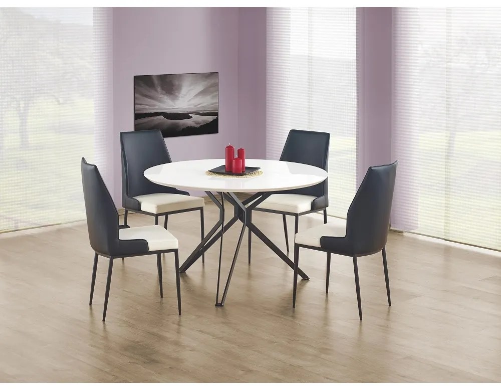 Jedálenský stôl Pixel, biela / čierna