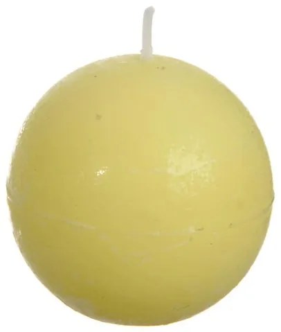 Guľatá žltá sviečka S Yellow - Ø 6,5 * 6,5 cm / 16h