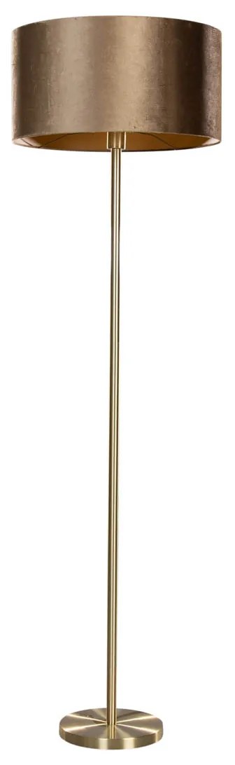 Stojacia lampa mosadz s velúrovým tienidlom bronz 50 cm - Simplo