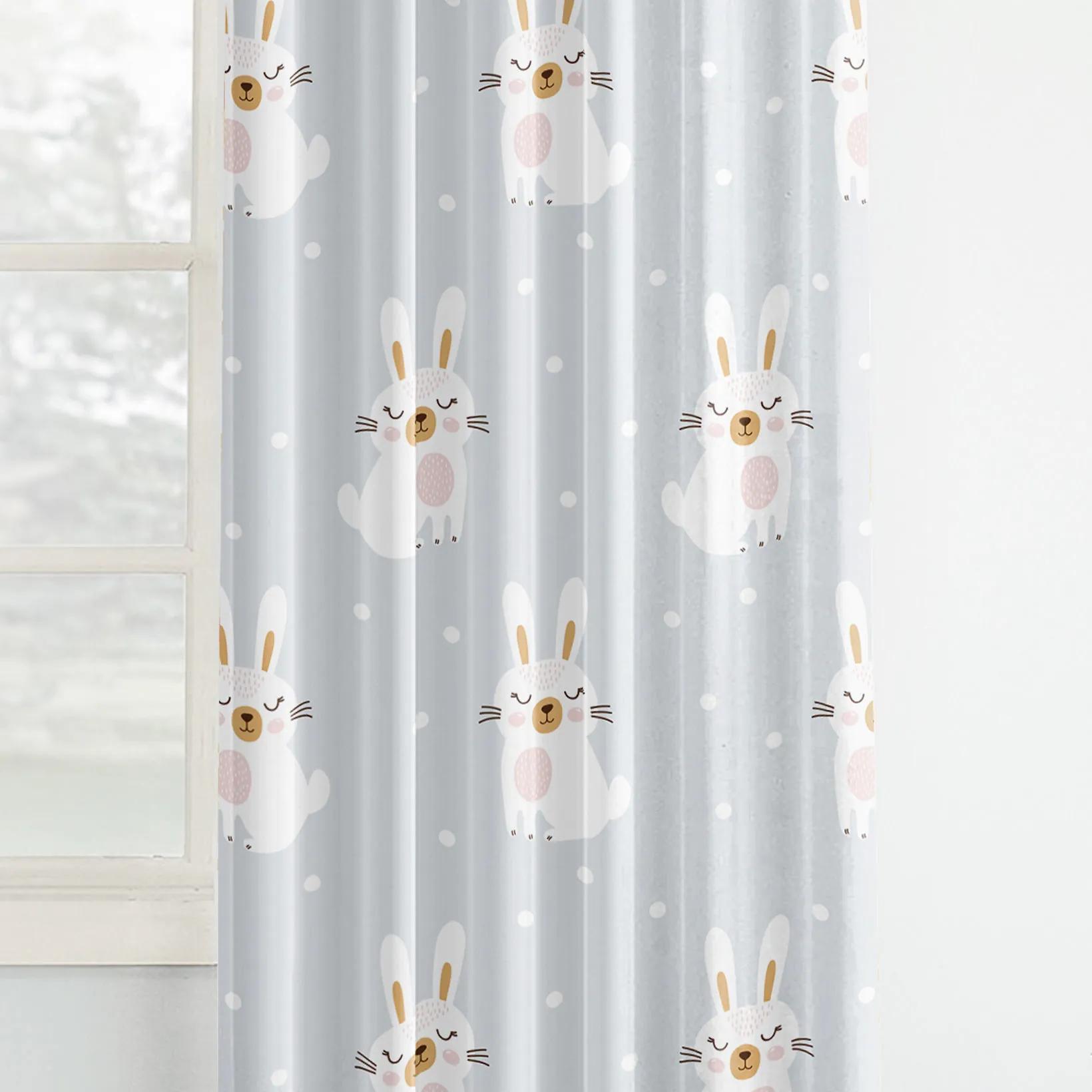Goldea detský bavlnený záves - zasnení králičkovia 140x150 cm