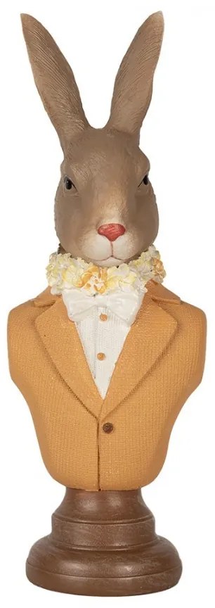 Dekorácia busta králik v žltom obleku Rabbi bust - 7*5*19 cm