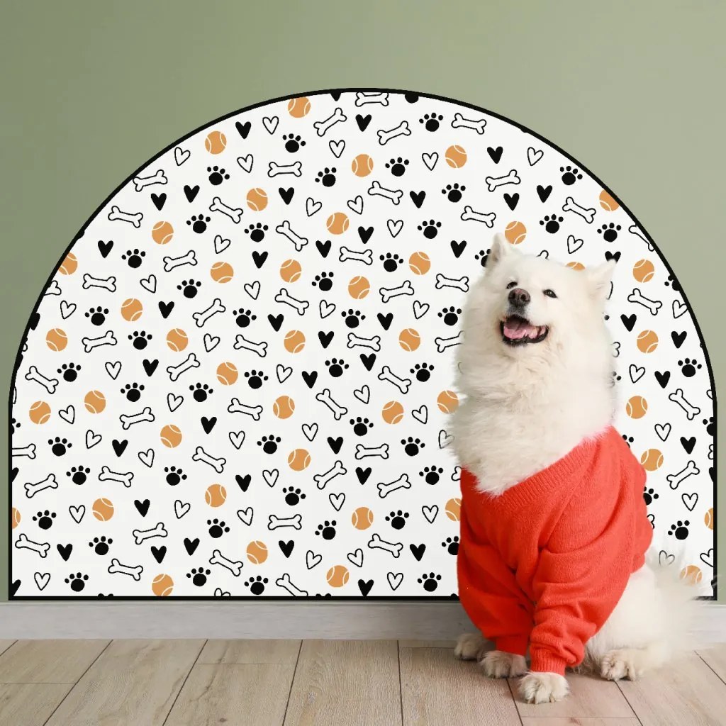 PIPPER. Ochranná textilná nálepka na stenu - Oblúk - Loptičky Veľkosť: 120x96cm, Motív: bez mena