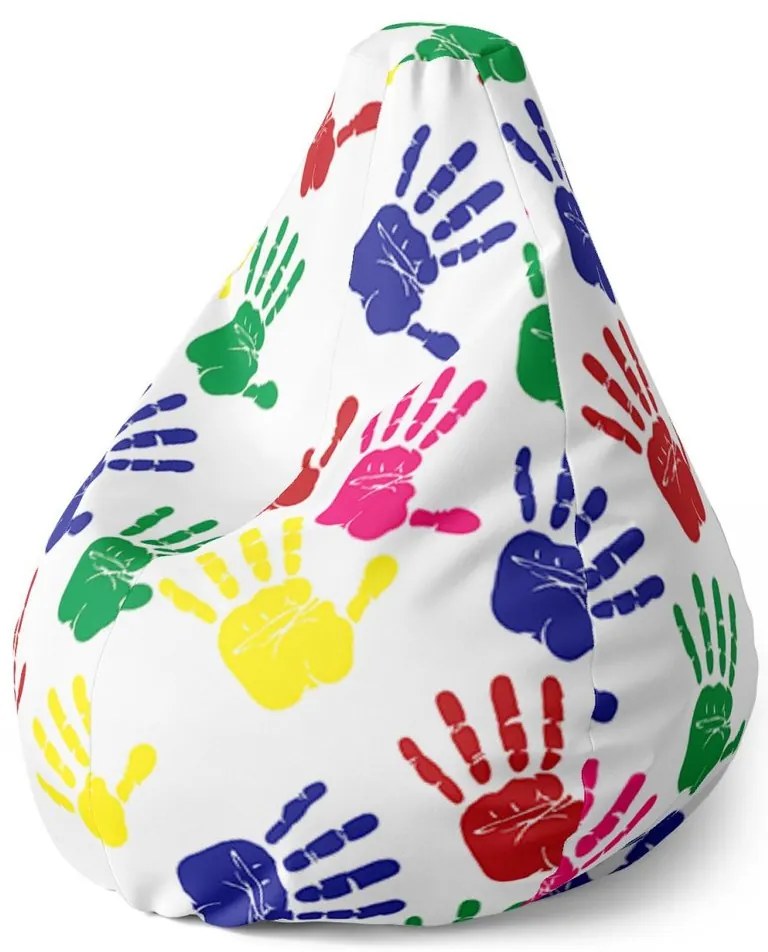 Sedací vak Pear farebné otisky, farebná