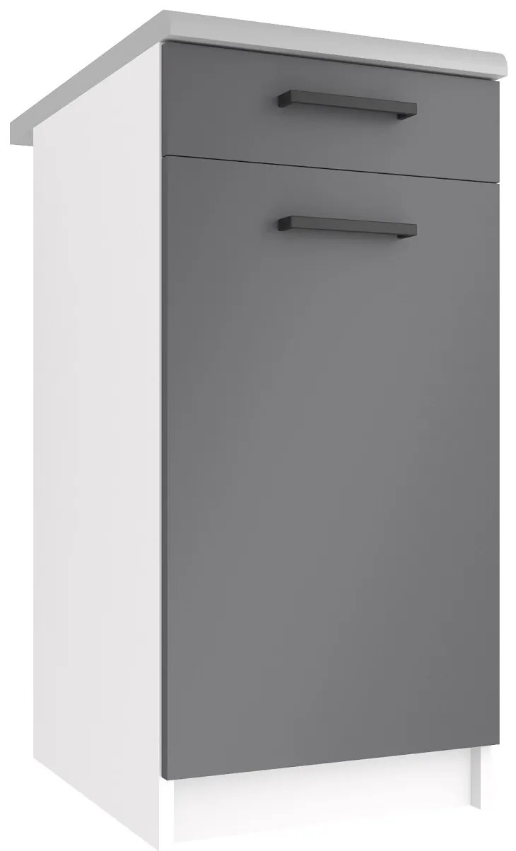 Kuchynská skrinka Belini spodná so zásuvkami 40 cm šedý mat s pracovnou doskou TOR SDSZ1-40/1/WT/SR/0/B1
