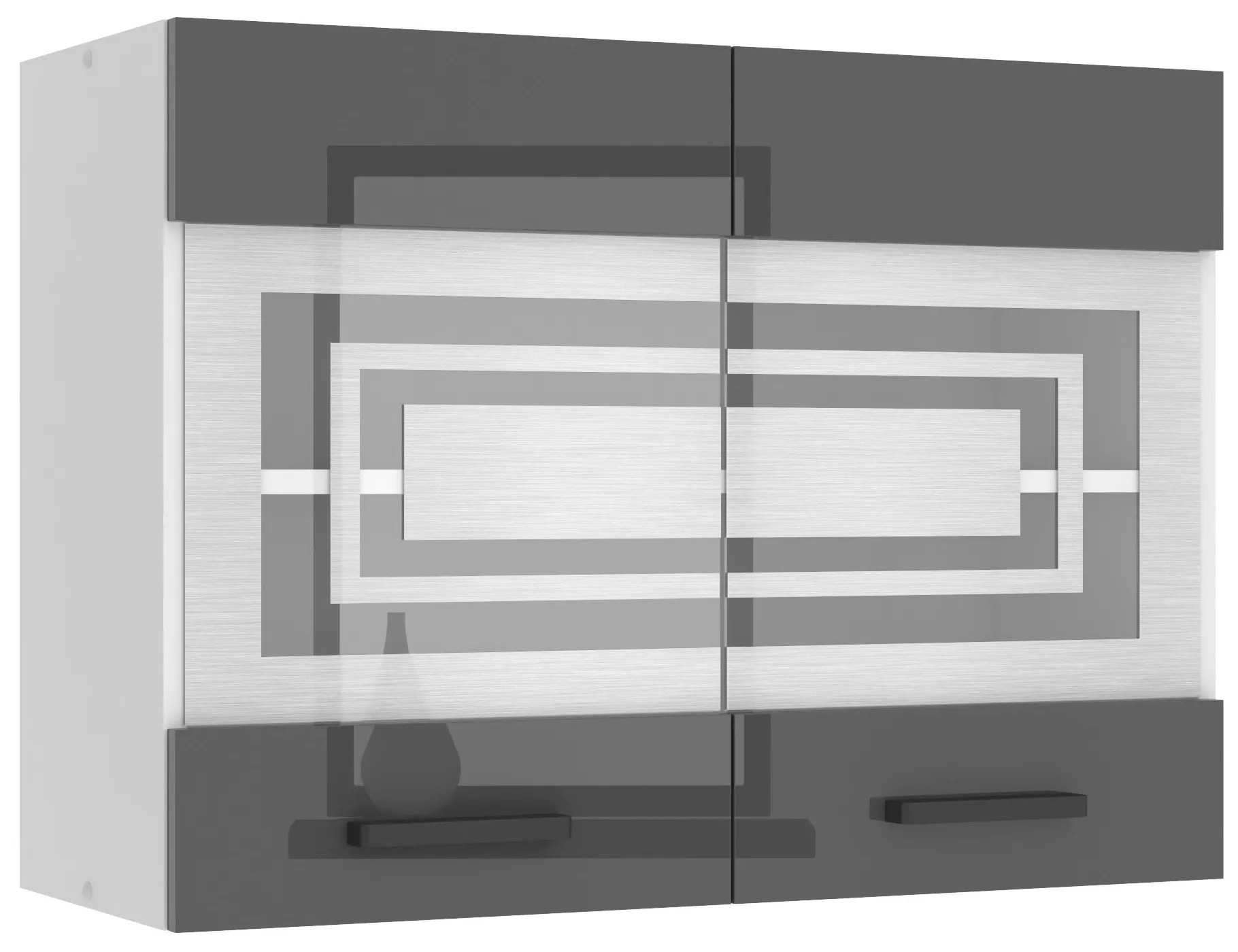 Kuchynská skrinka Belini Premium Full Version horná 80 cm šedý lesk