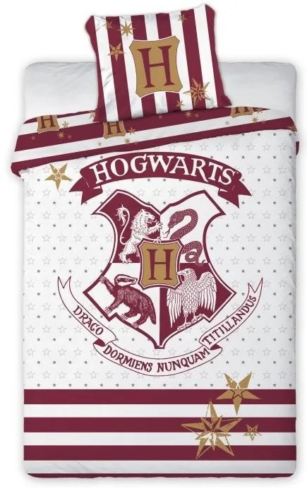 Obliečky Harry Potter biele 140x200 + 70x90 cm FARO