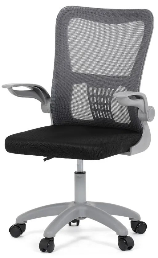 Detská kancelárska stolička KA-K2008 GREY, šedá tmavá sieťovina, sivý plast