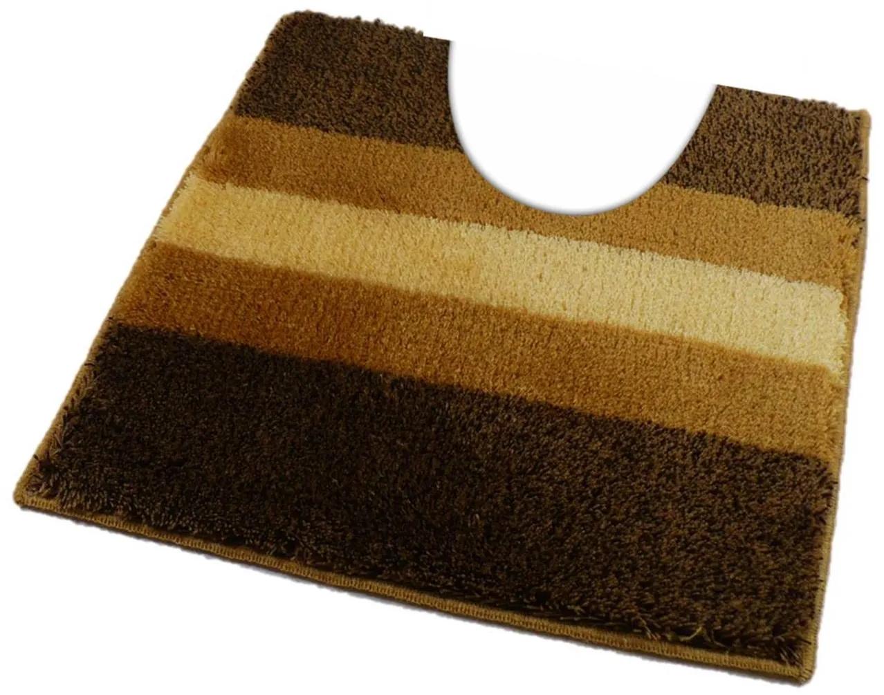 ROUTNER Kúpeľňová predložka BARLETTA Tmavohnedá 10704 - Tmavohnedá / 50 x 50 cm WC s výkrojom 10704