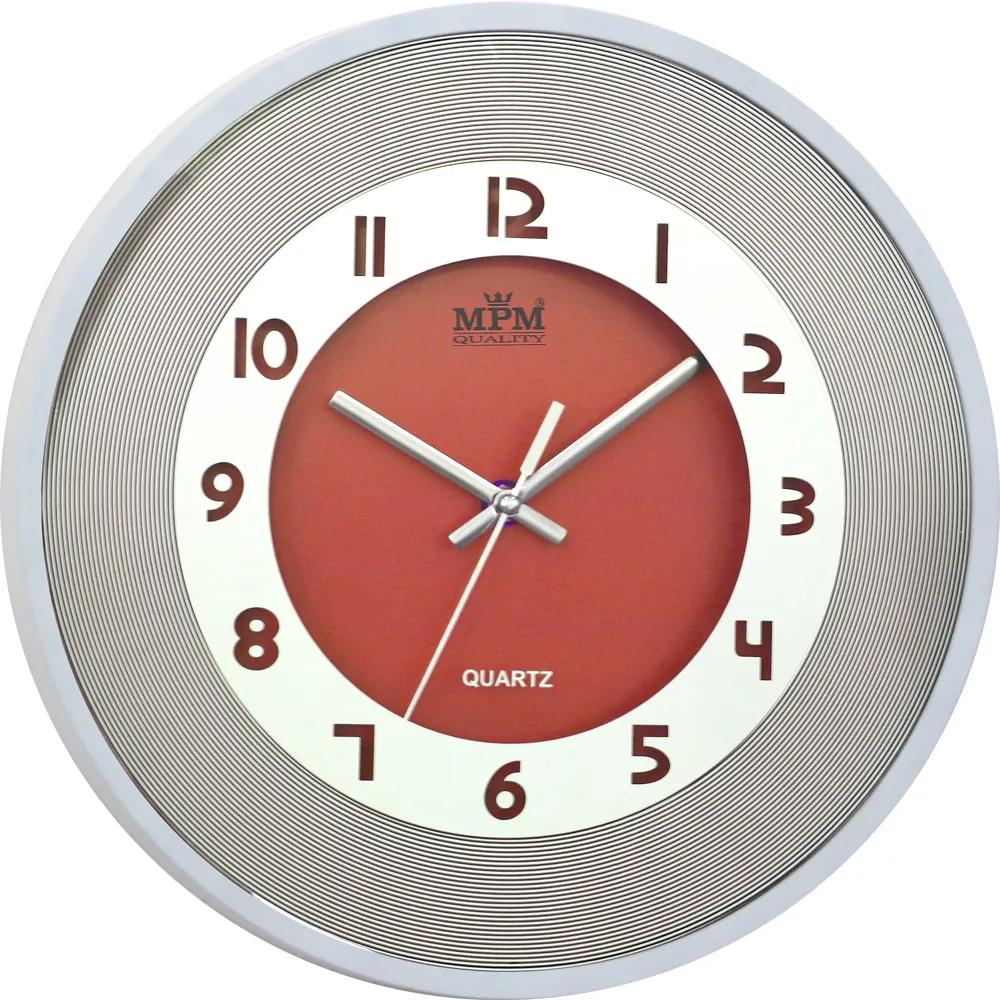 Nástenné hodiny MPM, 2523.6000 - oranžová/biela, 31cm Nástenné hodiny MPM, 2523.6000 - oranžová/biela, 31cm