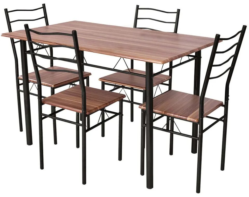 Kovový jedálenský stôl so 4 stoličkami