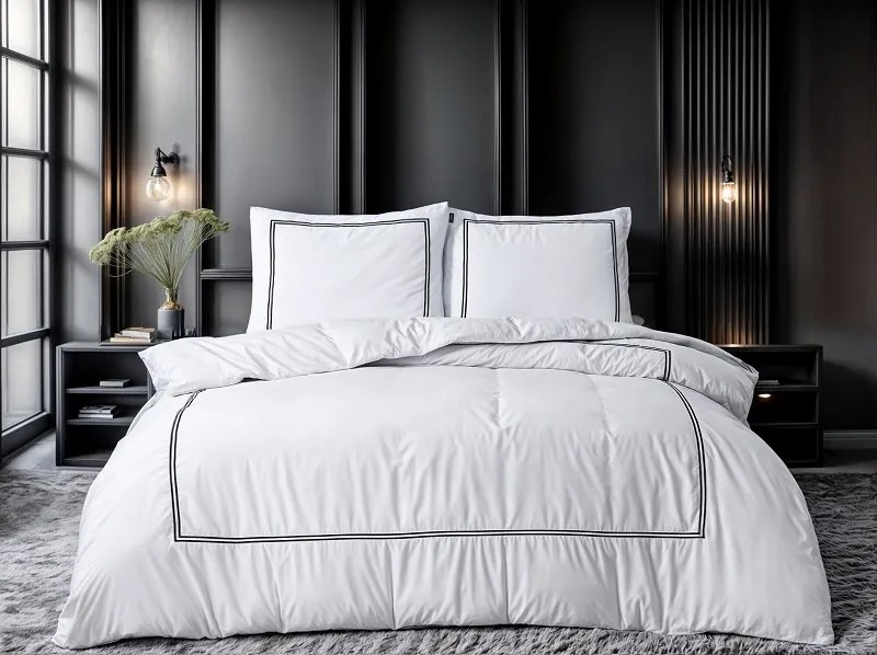 Posteľné obliečky elegantne biele - 240x220 cm