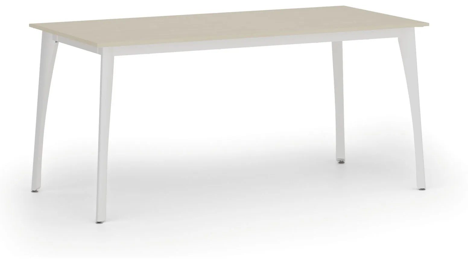 Rokovací stôl PRIMO OMEGA, 1600 x 800 mm, biela podnož, breza