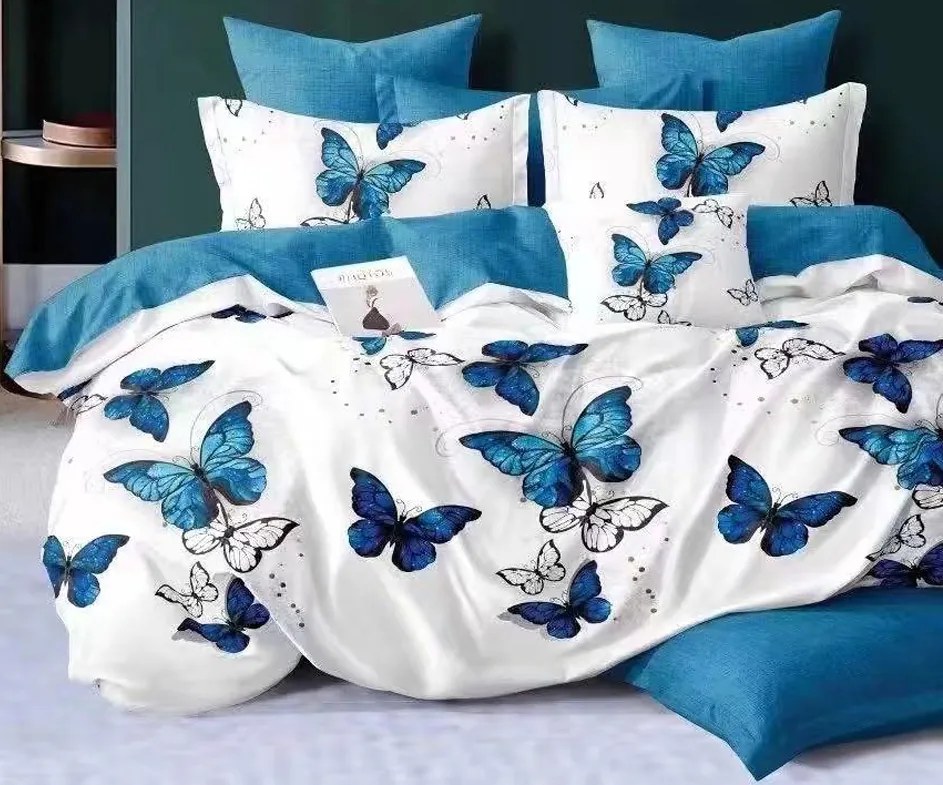 Obliečky Motýle modré Bavlna 7-dielna súprava