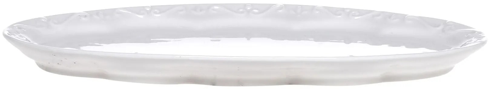 Porcelánový servírovací oválny podnos s čipkou Provence lace - 24*13 cm