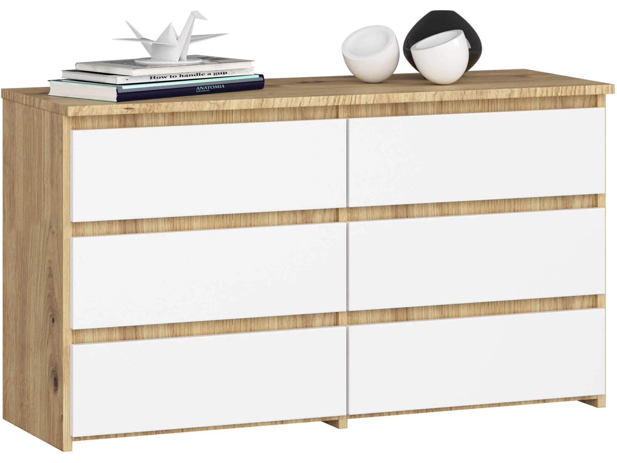 Komoda Crueldad (dub artisan + biela). Akcia -19%. Vlastná spoľahlivá doprava až k Vám domov. 1117211