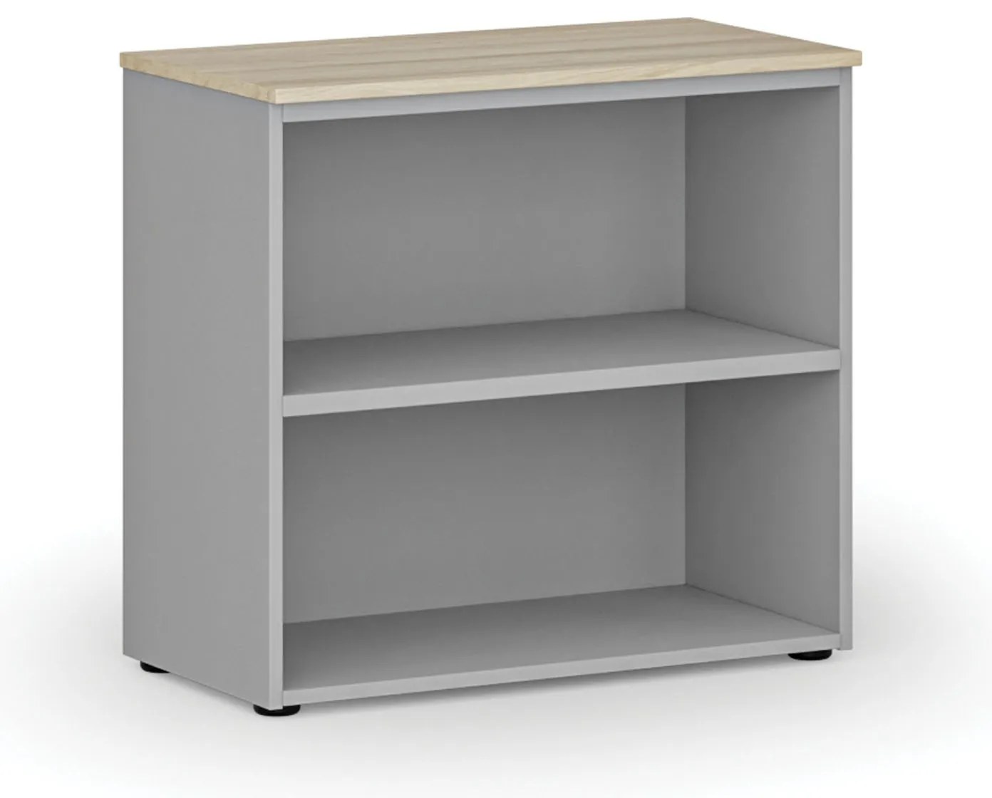 Kancelársky regál PRIMO GRAY, 800 x 420 x 740 mm, sivá/dub prírodný