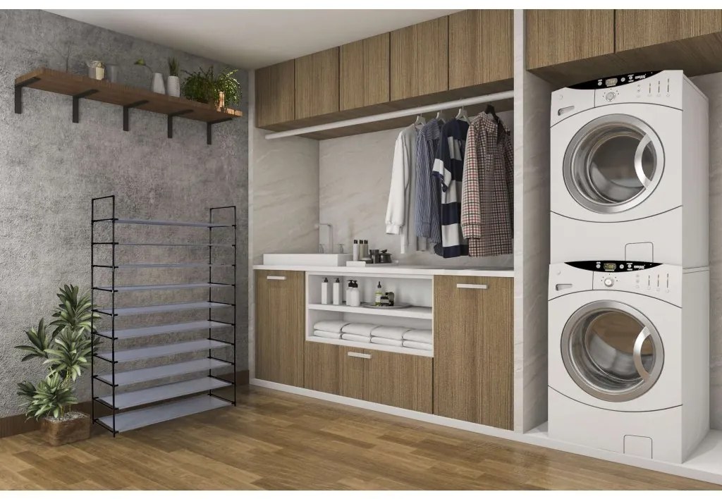 Stojan na topánky Mela - 50 párov -sivý