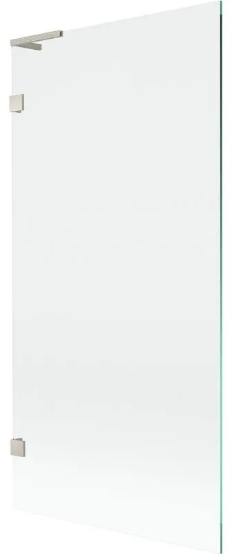 Mexen, Mexen Lunar L 1-krídlová vaňová zástena 90 x 150 cm, transparentná, brúsený nikel - 897L-090-000-97-00