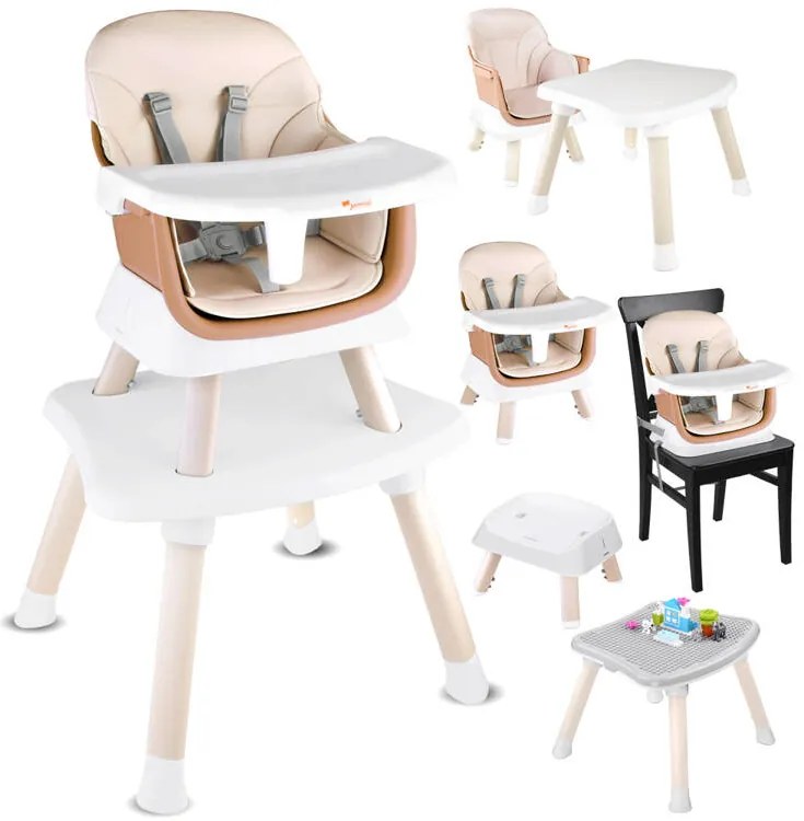 Stolička na kŕmenie Set 6v1 ZA4142 – béžová