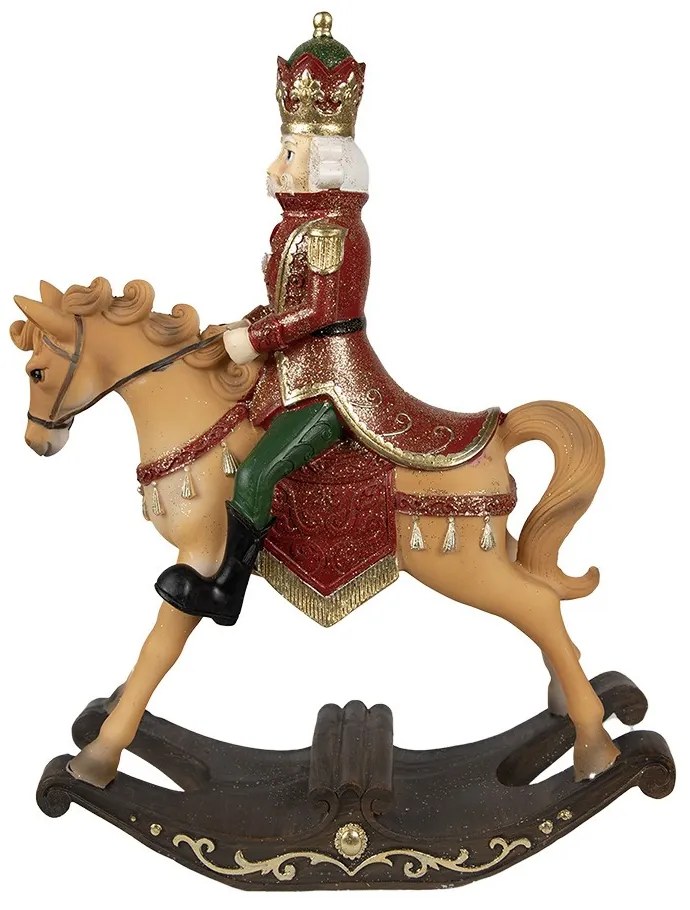 Vianočné dekorácie Luskáčik na hojdacom koníkovi - 22*9*29 cm