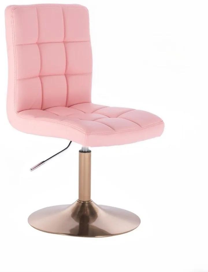 LuxuryForm DESIGN Stolička TOLEDO na zlatom tanieri - ružová